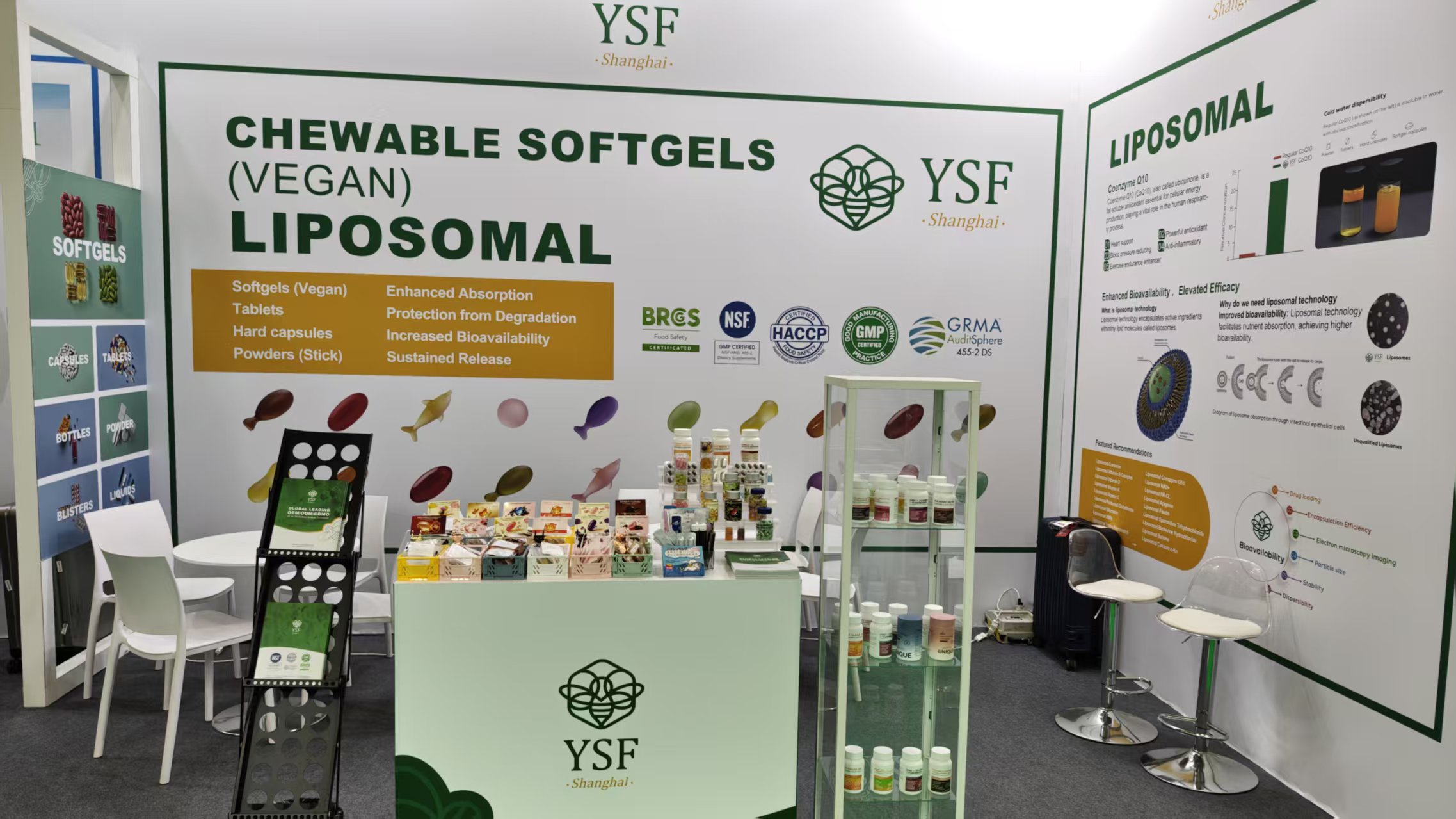 Chewable softgel and liposomal product showcase